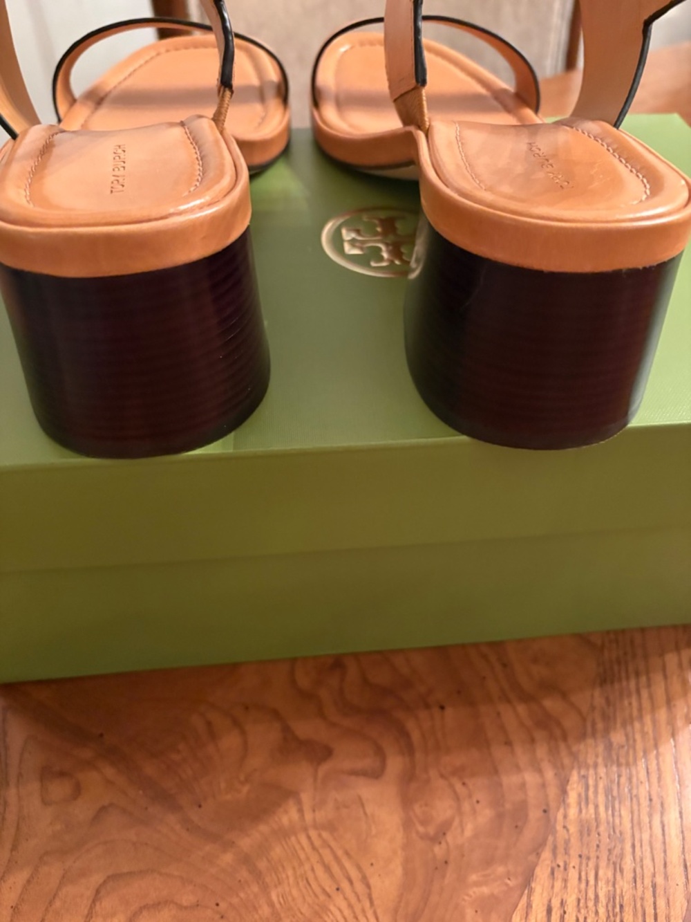 Tory Burch Eleanor Sandals in  Full Grain Vachetta Leather  10.5 M - Picture 6 of 12